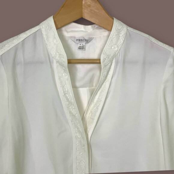 Vintage Precis Button Down White Blouse - Picture 3 of 8